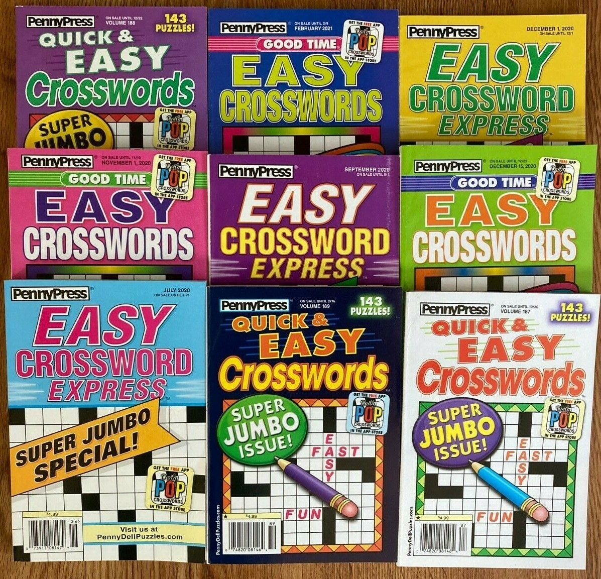 Lot Of 5 Dell Penny Press Crossword Puzzle Books Easy Express Quick Unsorted EBay