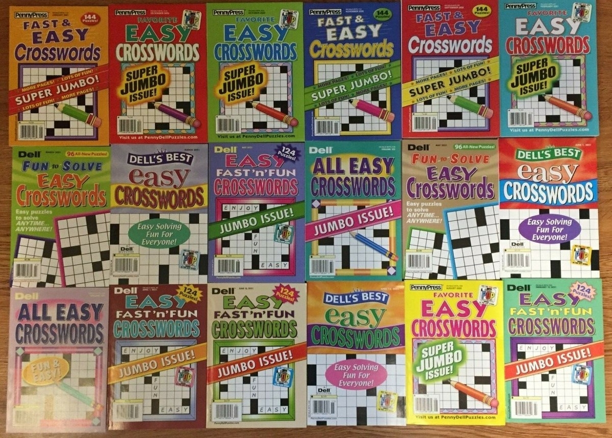 Lot Of 5 Dell Penny Press Easy Crossword Puzzle Books Word Solve Pocket Unsorted EBay