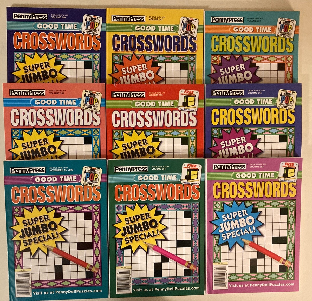 Lot Of 5 Good Time Penny Press CROSSWORD Puzzle Books All Solving Level UNSORTED EBay