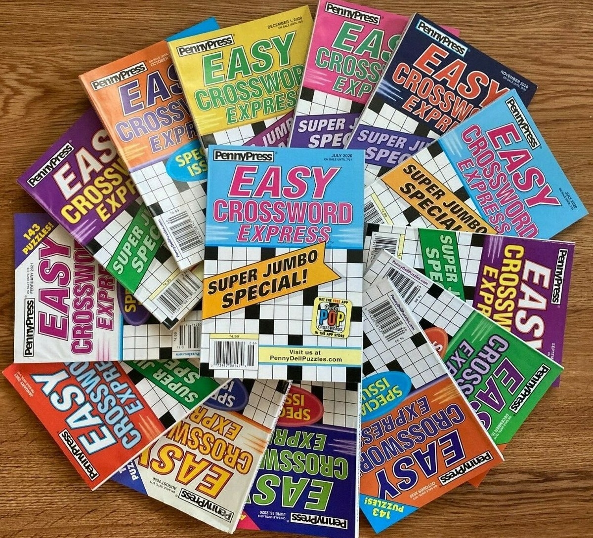 Lot Of 5 Penny Press Express Easy Crossword Puzzle Books Dell Unsorted 