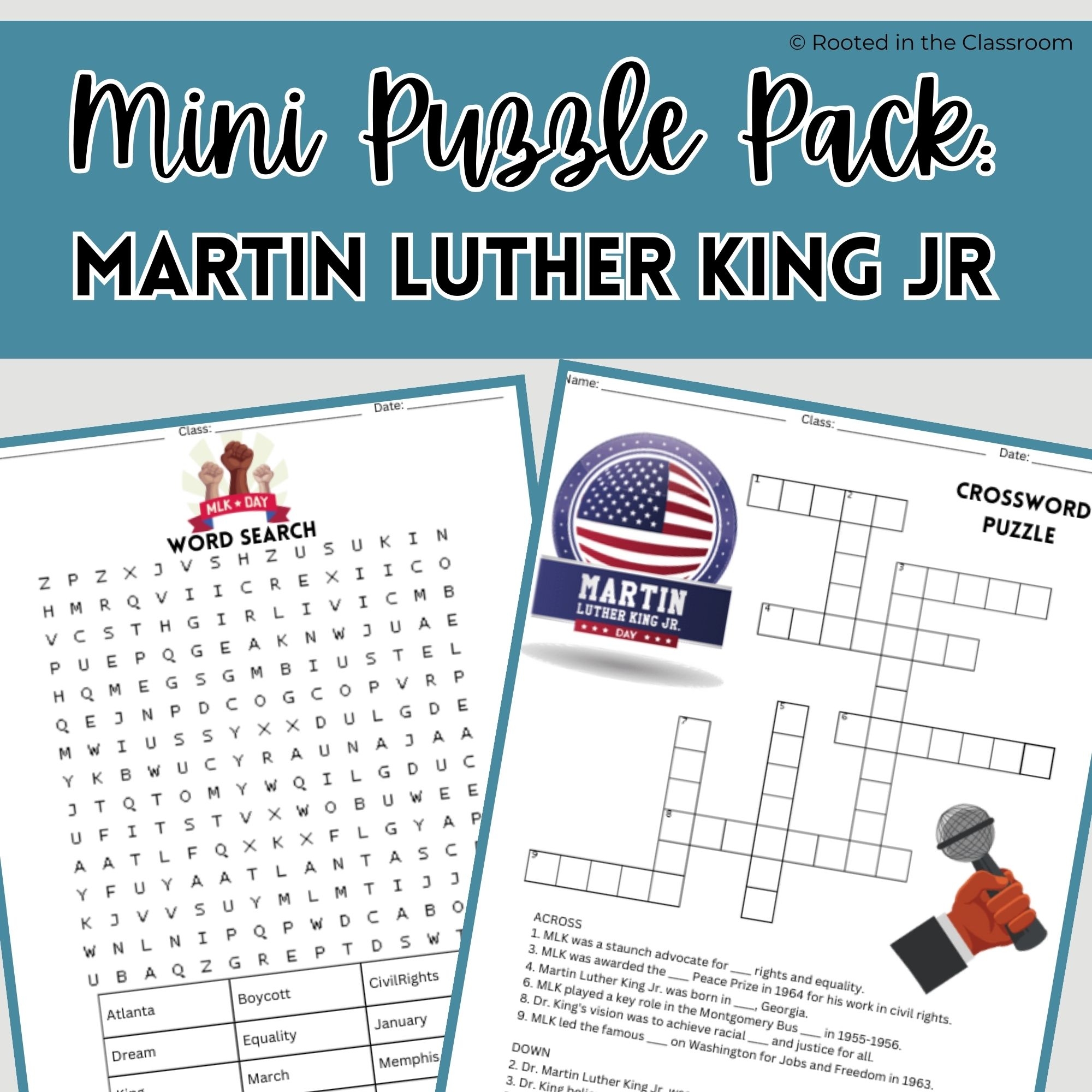 Martin Luther King Crossword Puzzle