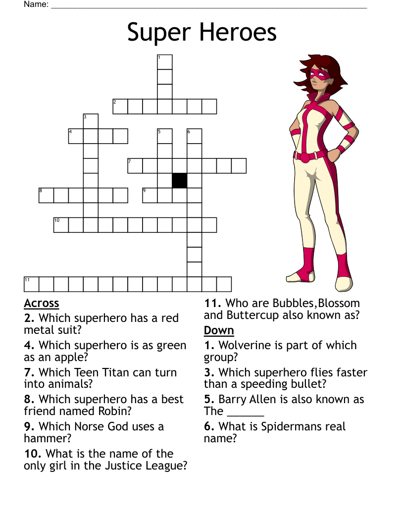 Marvel Crossword Puzzle