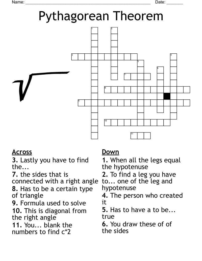 Maths Crossword Puzzles With Answers