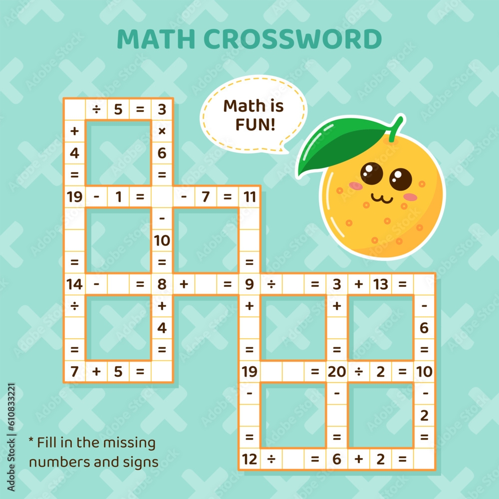 Math Crossword Puzzle For Kids Iuliia Savko Wall Mural Buy Online At UKposters