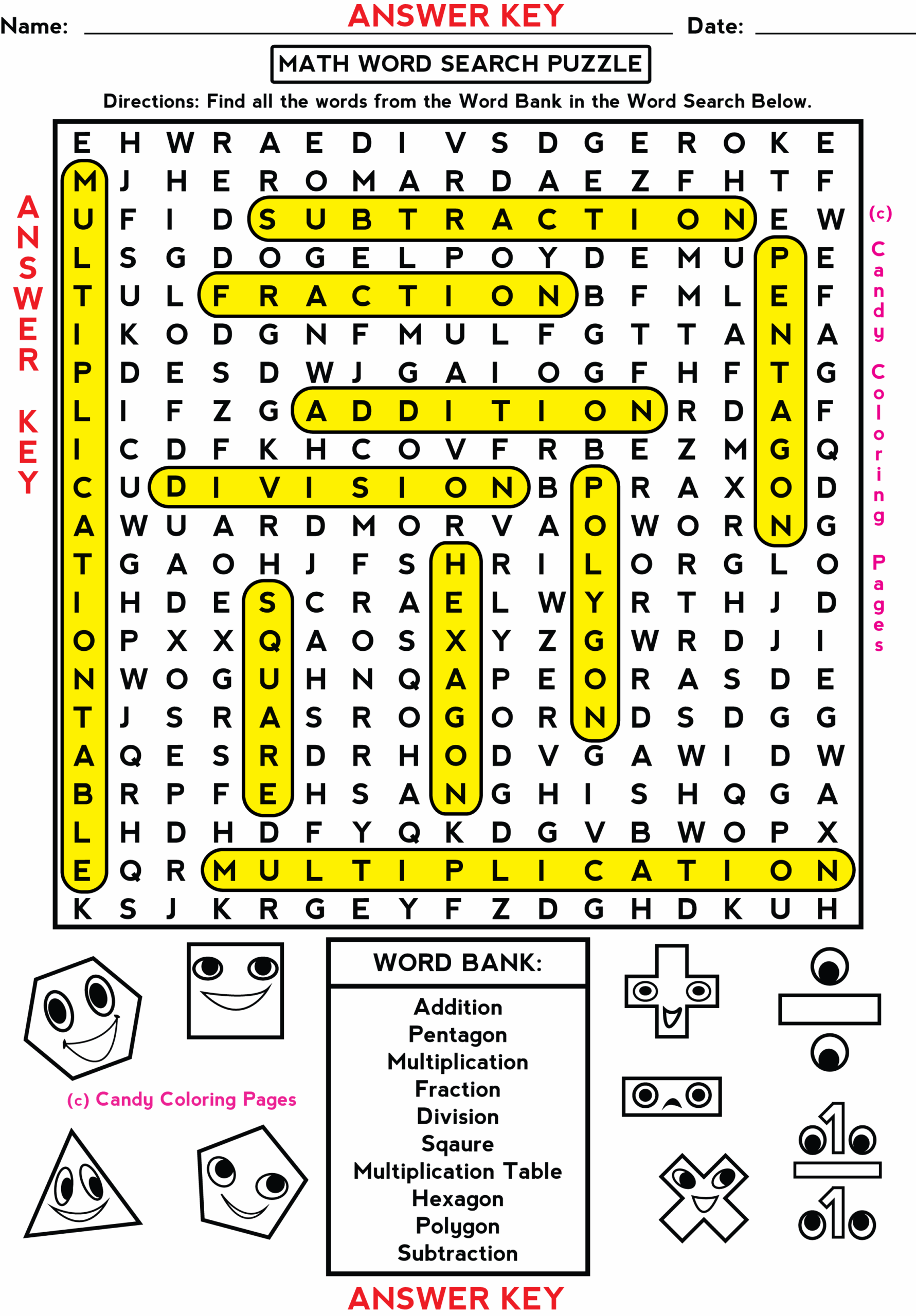 Math Games For Kids Penny Candy Math Worksheets