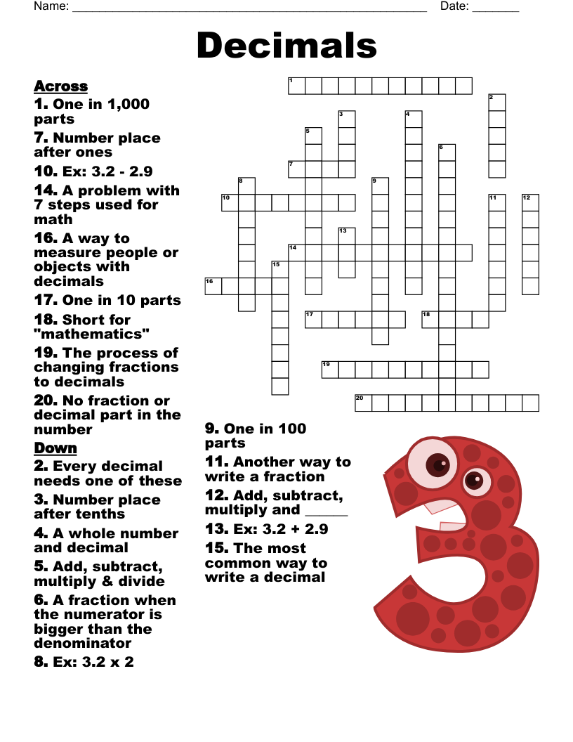 Math Master Crossword WordMint