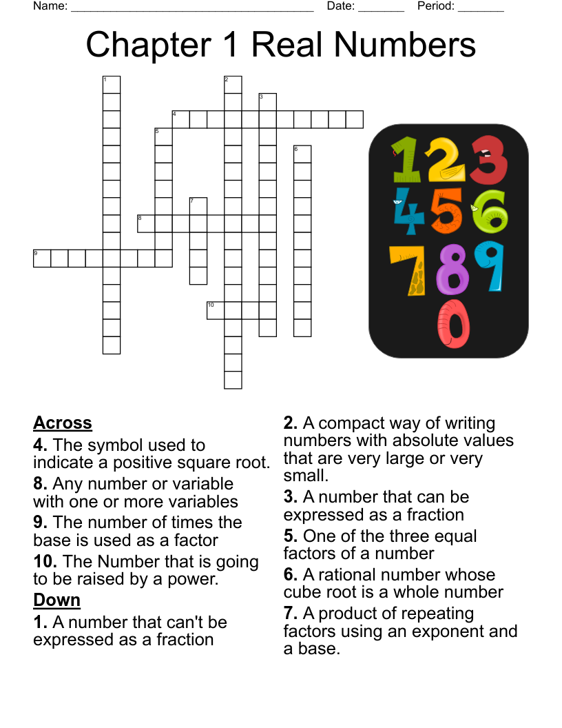 Math Crossword Puzzles Pdf