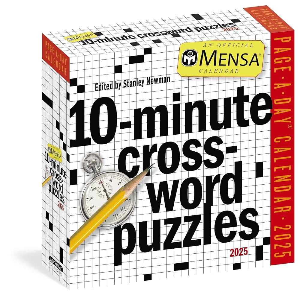 Mensa 10 Minute Crossword Puzzles Page A Day Calendar 2025 Newman Stanley Workman Calendars 9781523525096 Amazon Books