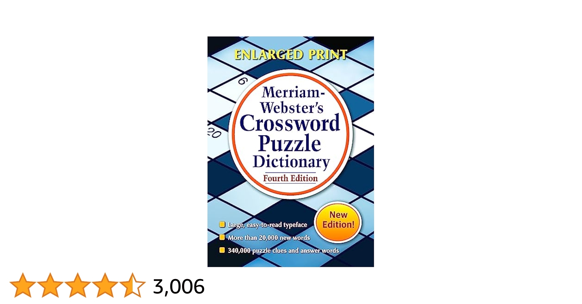 Merriam Webster s Crossword Puzzle Dictionary 4th Ed Enlarged Print Edition Newest Edition Trade Paperback Merriam Webster 9780877797340 Amazon Books