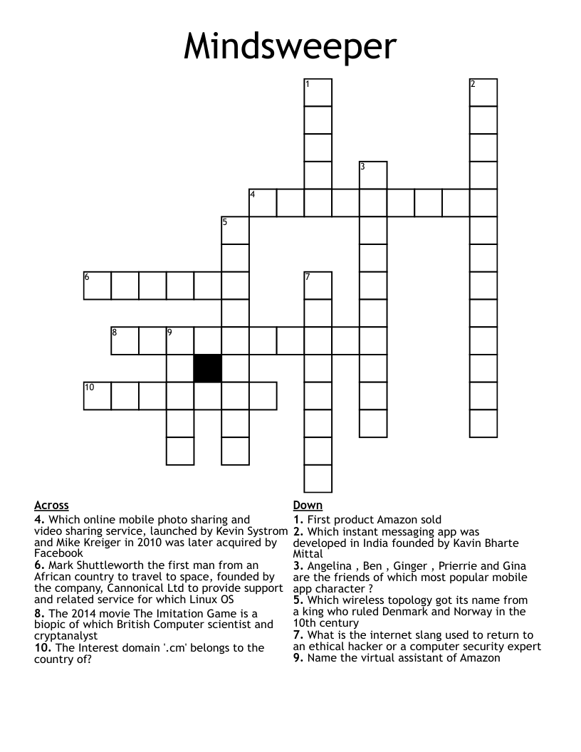 Mindsweeper Crossword WordMint