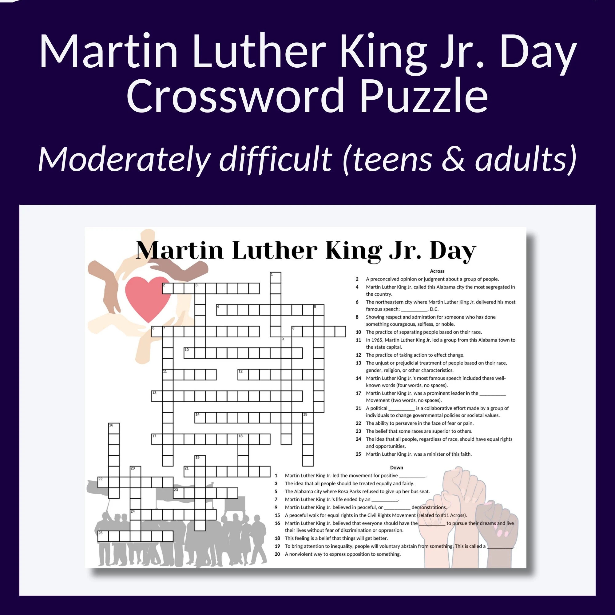 Martin Luther King Jr Crossword Puzzle