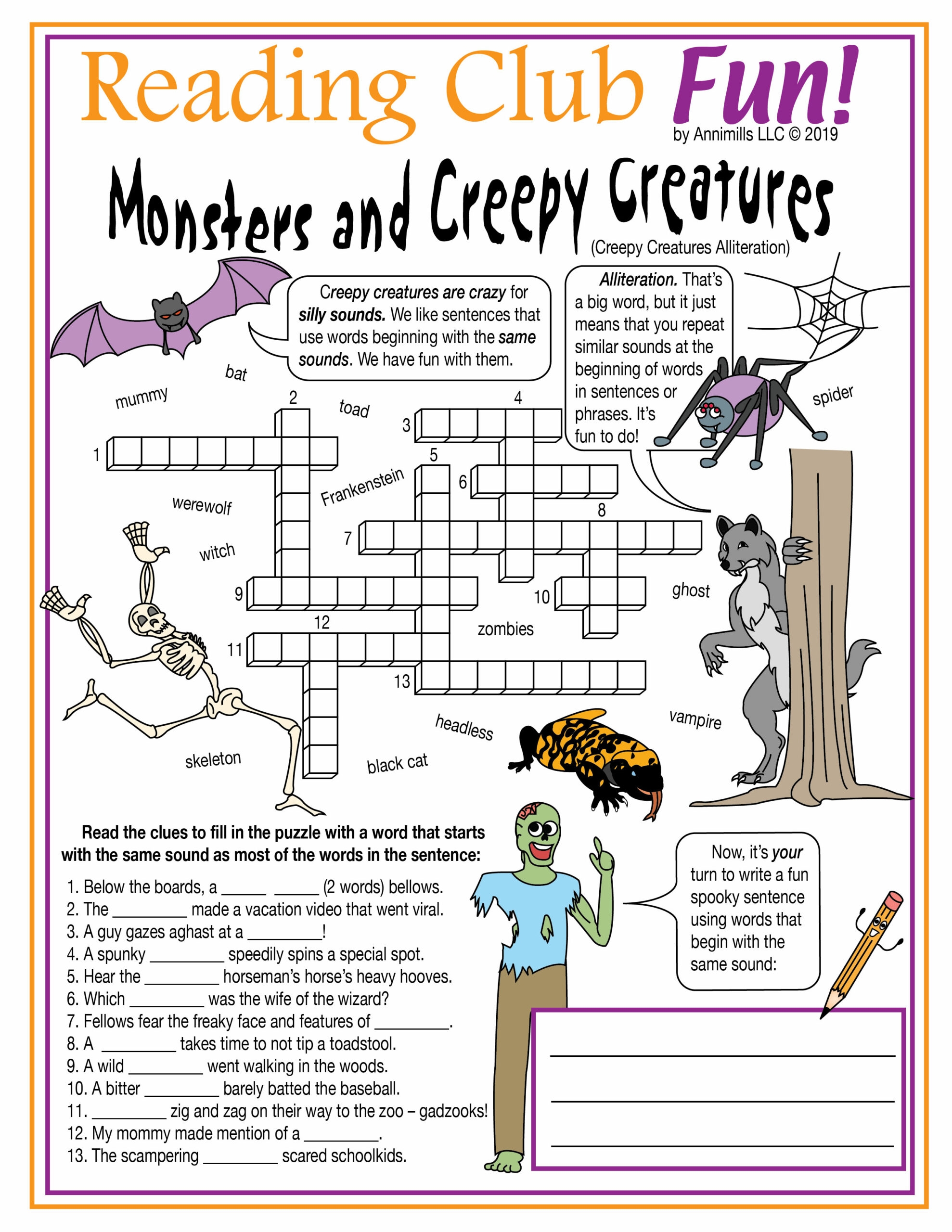 Monster Mix Up Printable Puzzles Fun Anytime Crosswords Word Searches Made By Teachers