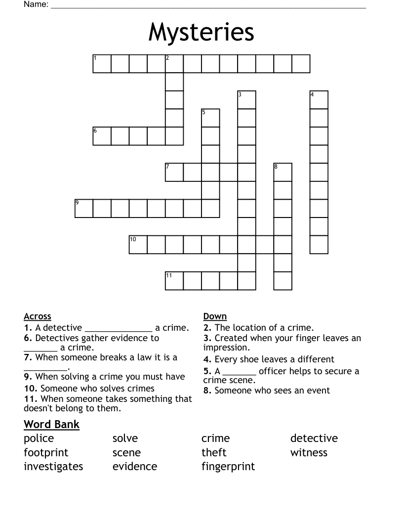 Crossword Puzzle Mysteries In Order