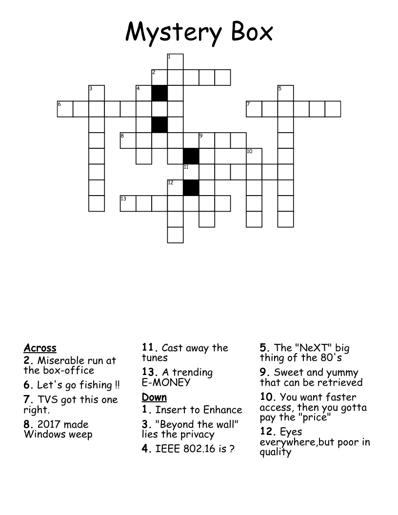 Mystery Box Crossword WordMint