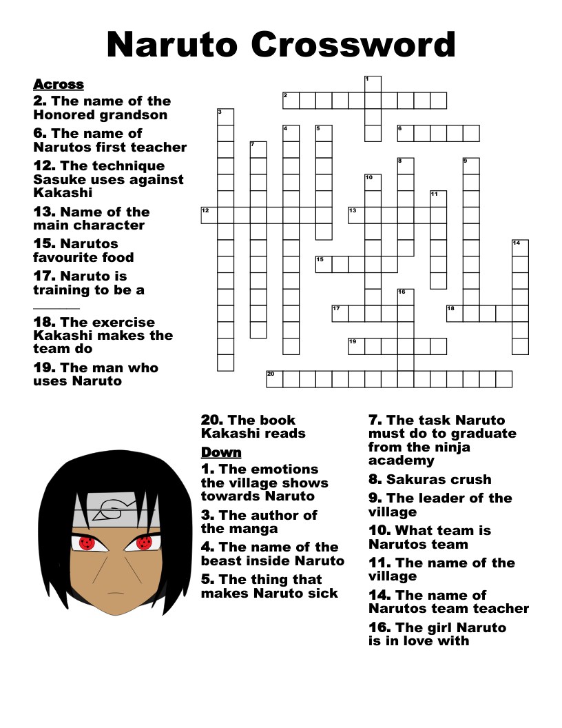 Naruto Crossword WordMint