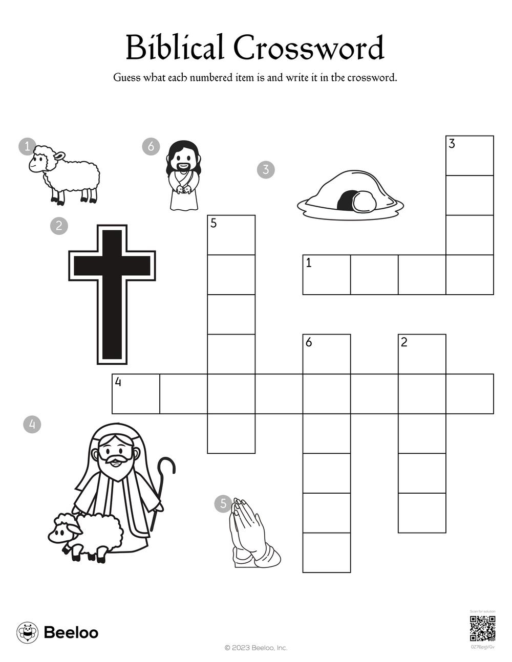 Kids Christian Crossword Puzzles With Answers