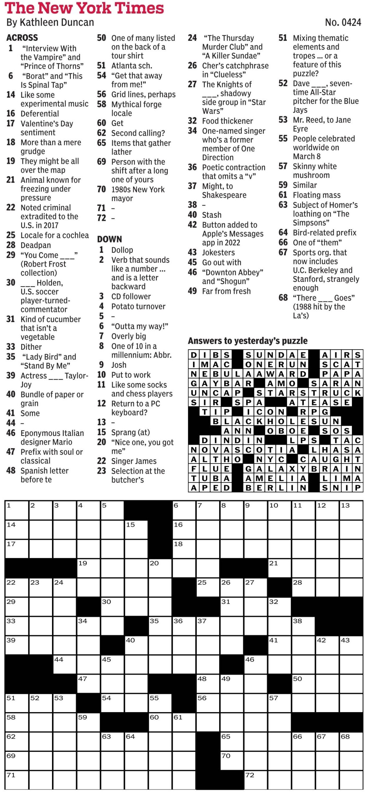 New York Times Daily Crossword Puzzles
