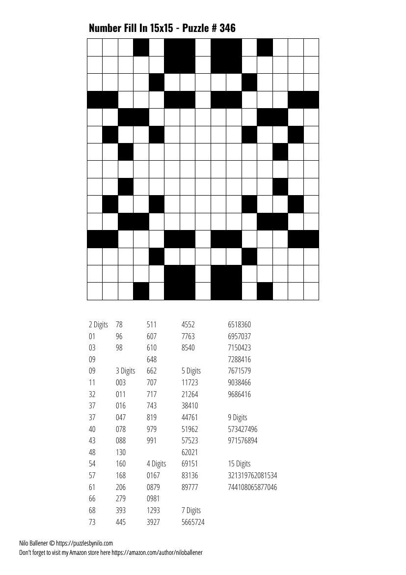 Number Crossword Puzzles Printable Worksheets Library