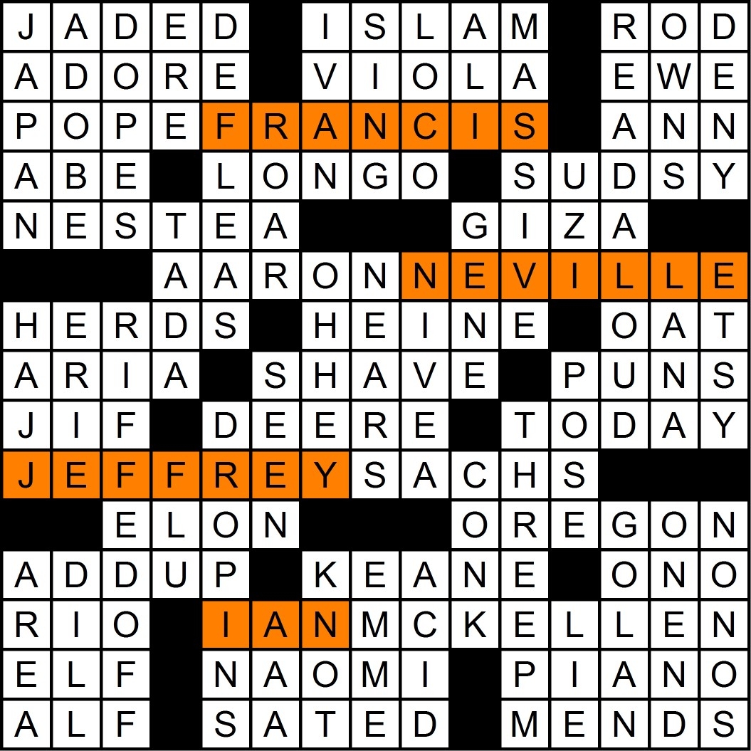 Free Printable Frank Longo Sunday Crossword Puzzles