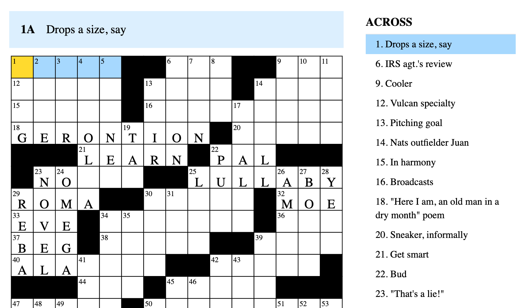 One Across Joy Of Computing