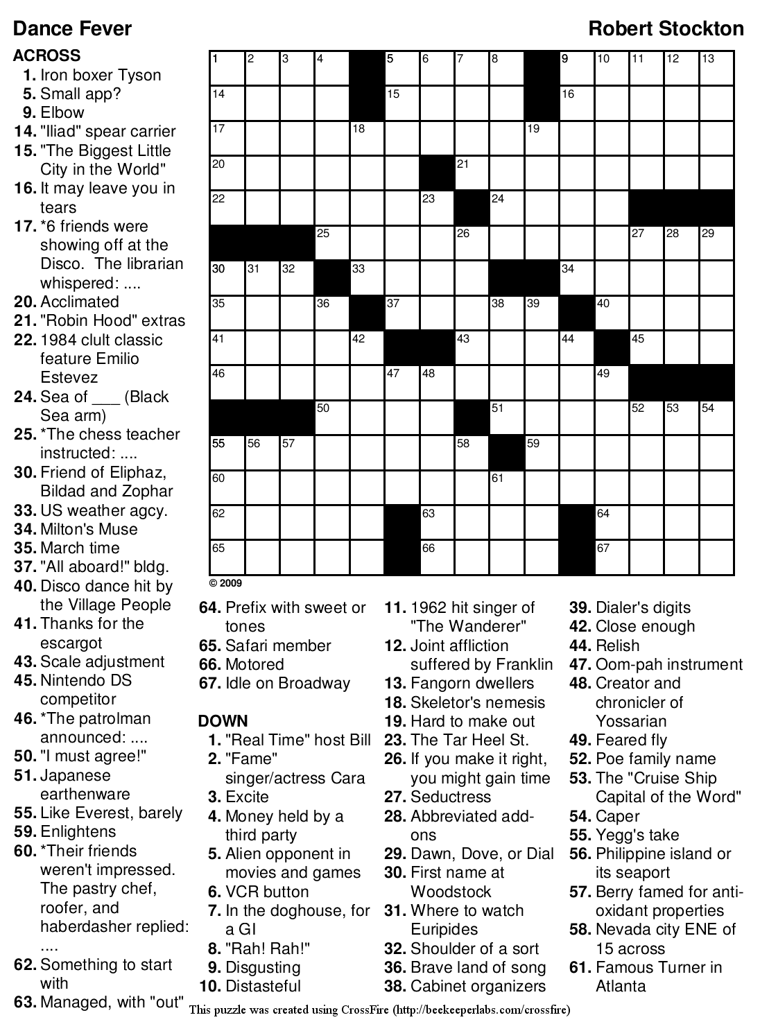 Online Crossword Puzzle 136 