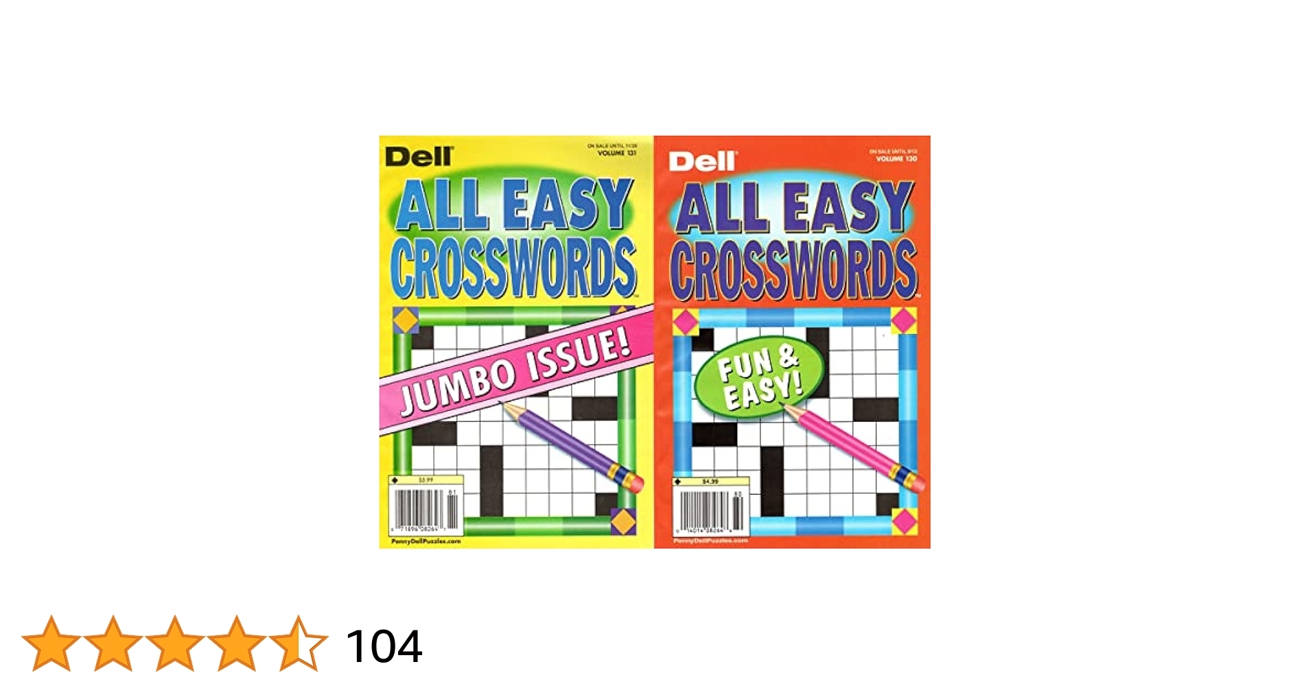 Pack Of 2 Dell All Easy Crossword Puzzle Books 2022 Amazon Books