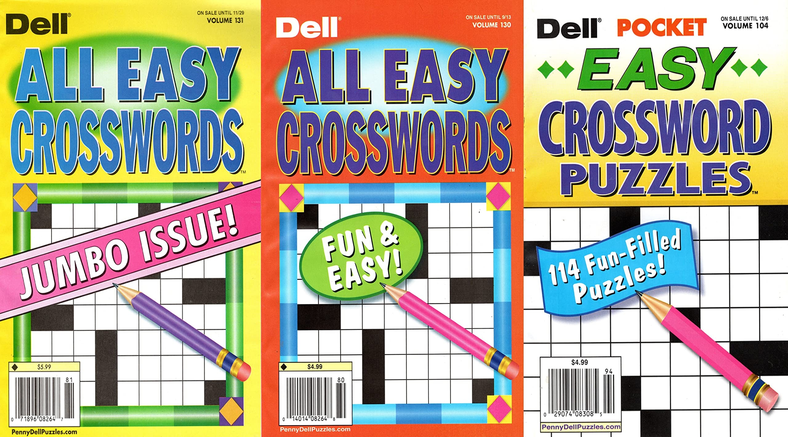 Pack Of 3 Dell All Easy Crosswords Dell Amazon Books