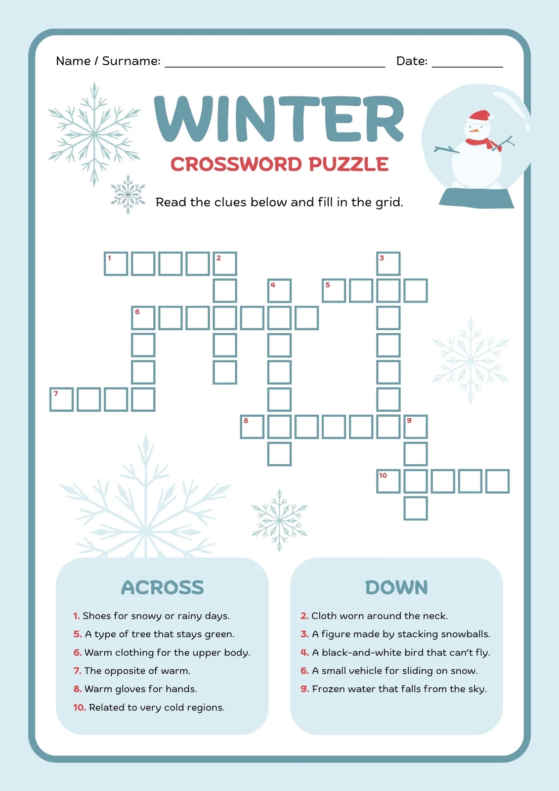 Page 2 Free And Customizable Crossword Puzzle Templates Canva