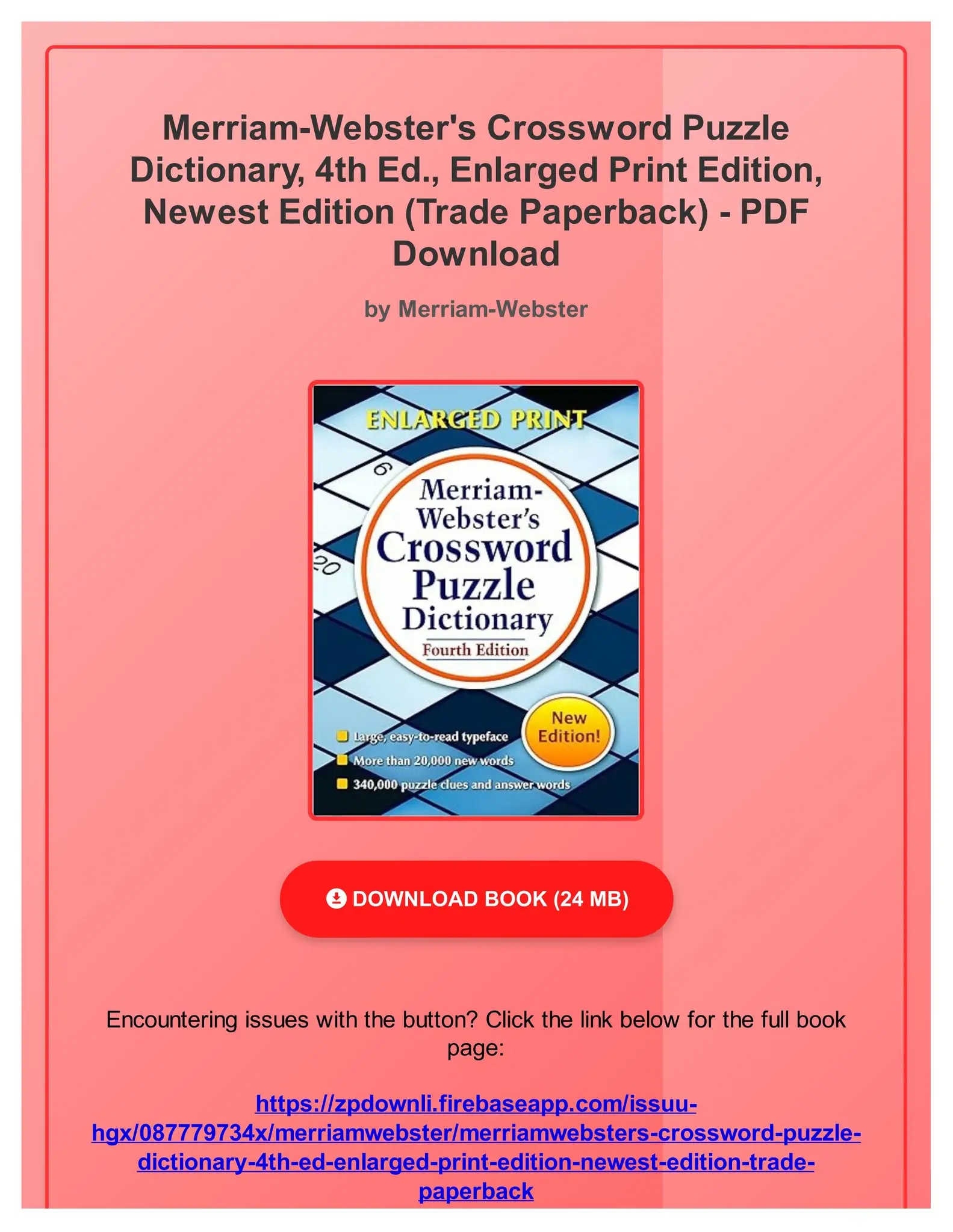 PDF Merriam Webster 39 s Crossword Puzzle Dictionary 4th Ed Enlarged Print Edition Newest Edition By EvieLegrosso Issuu