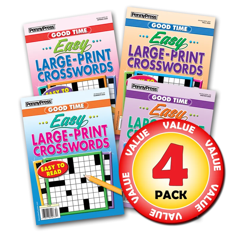 Penny Dell Easy as Pie Large Print Crosswords 4 pk