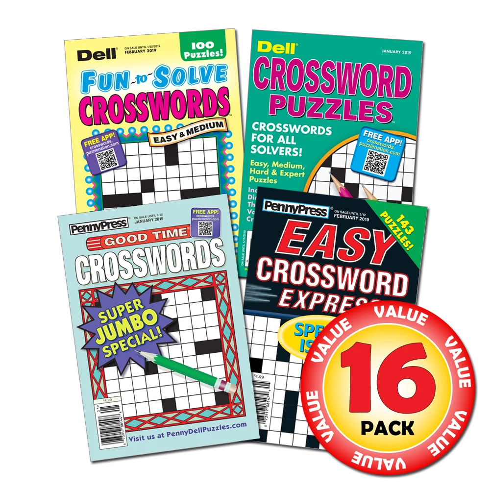 Penny Dell Favorite Crossword 16 Pack Paperback 