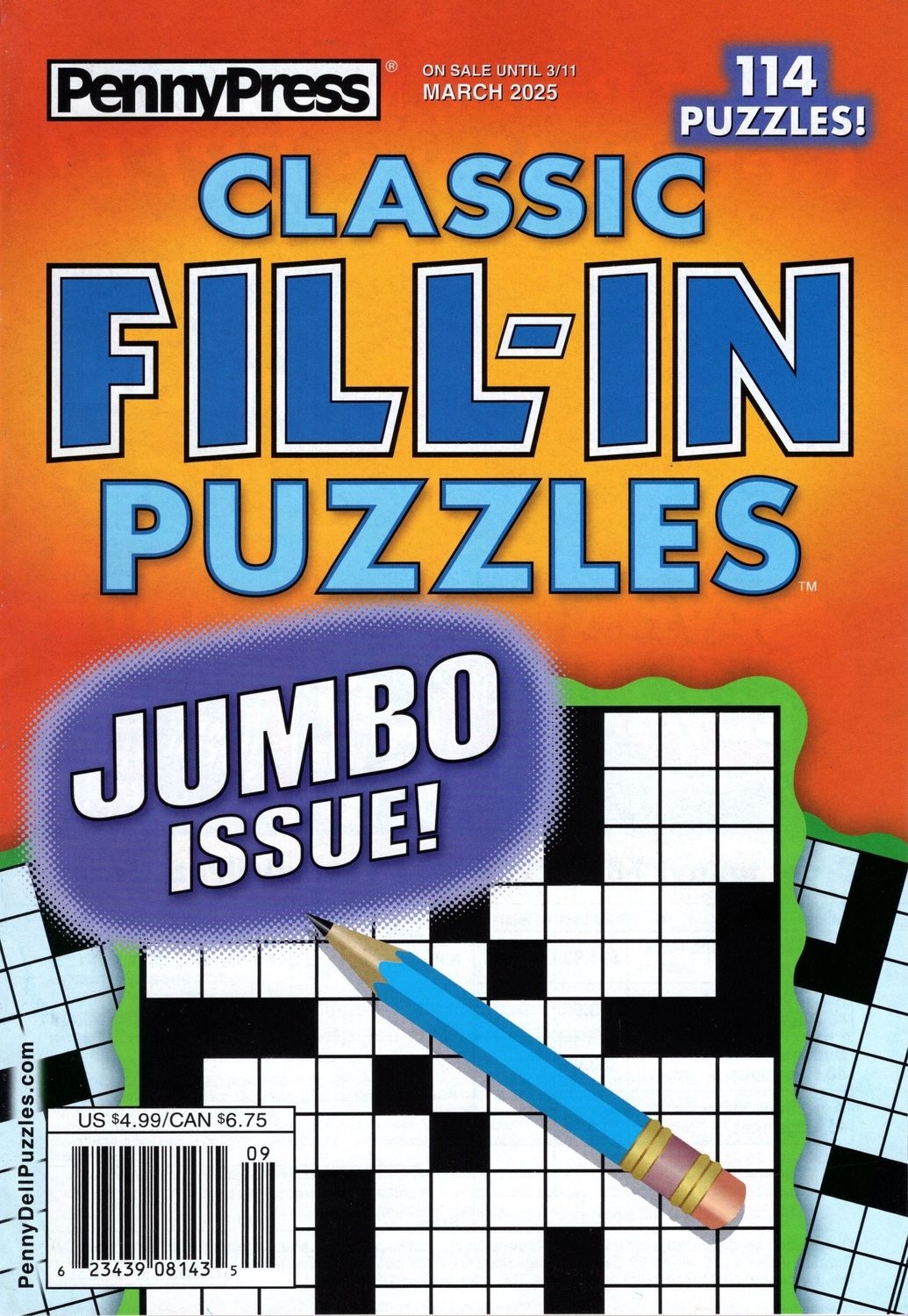PennyPress Classic Fill In Puzzles March 2025