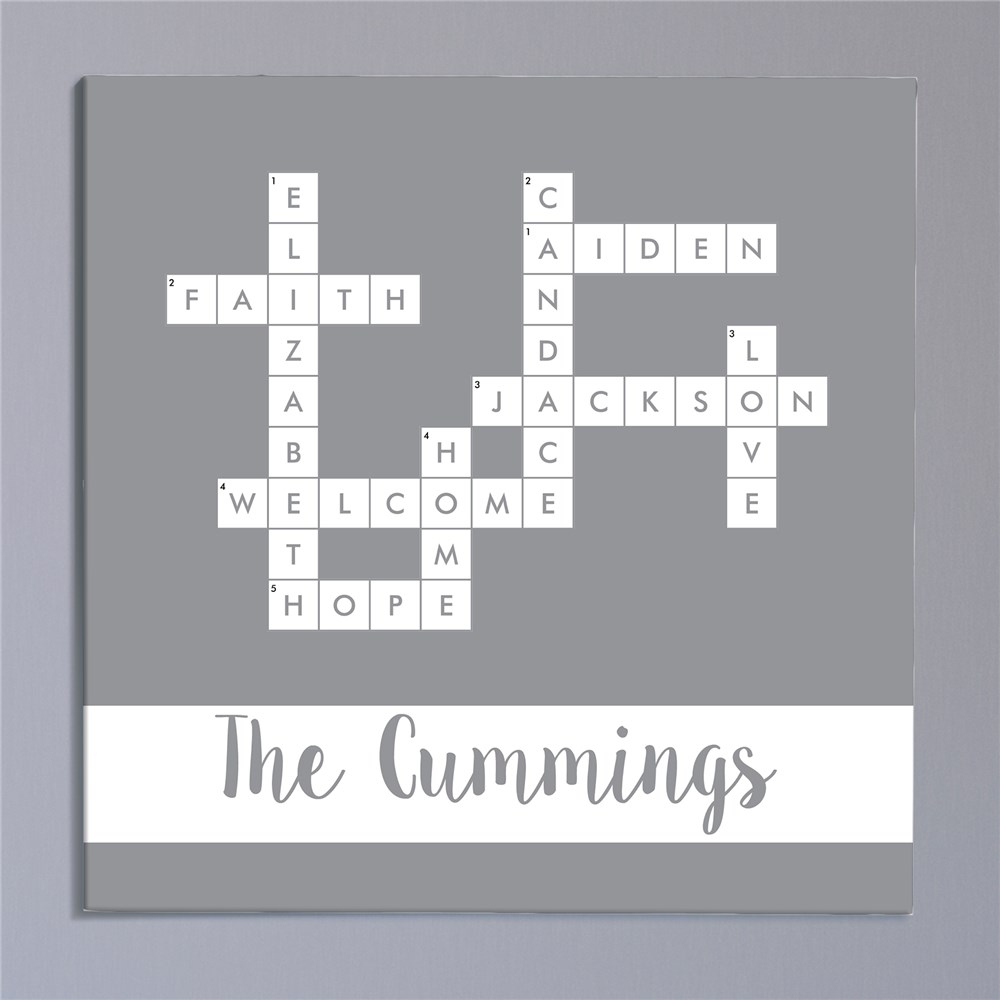 Personalized Family Name Crossword Canvas