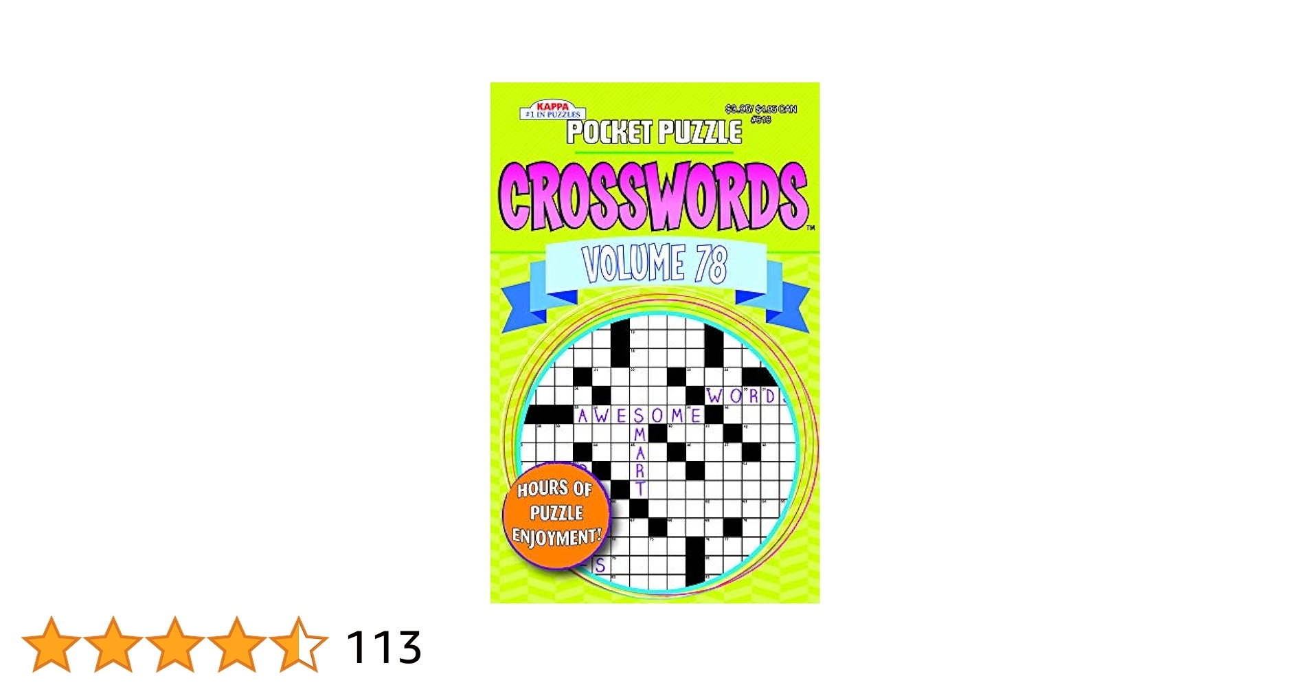 Pocket Puzzle Crosswords Puzzle Book Volume 78 Kappa Books Publishers 9781559936927 Amazon Books