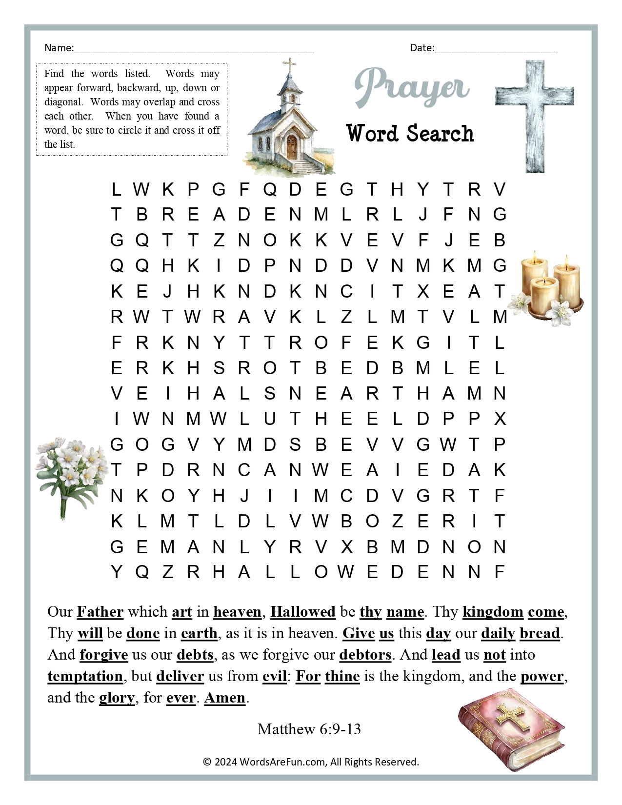 Religious Easter Crossword Puzzles Printable