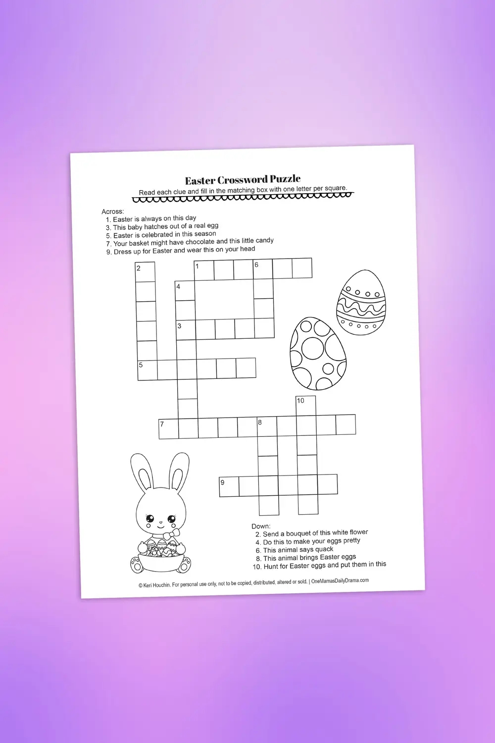 Free Easter Crossword Puzzles Printable
