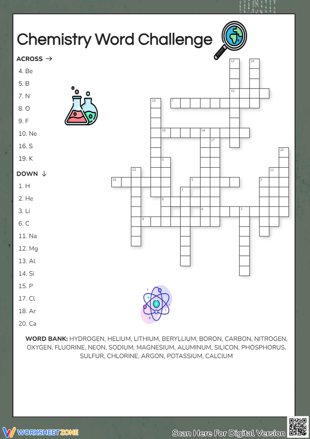 Chemistry Crossword Puzzles With Answers