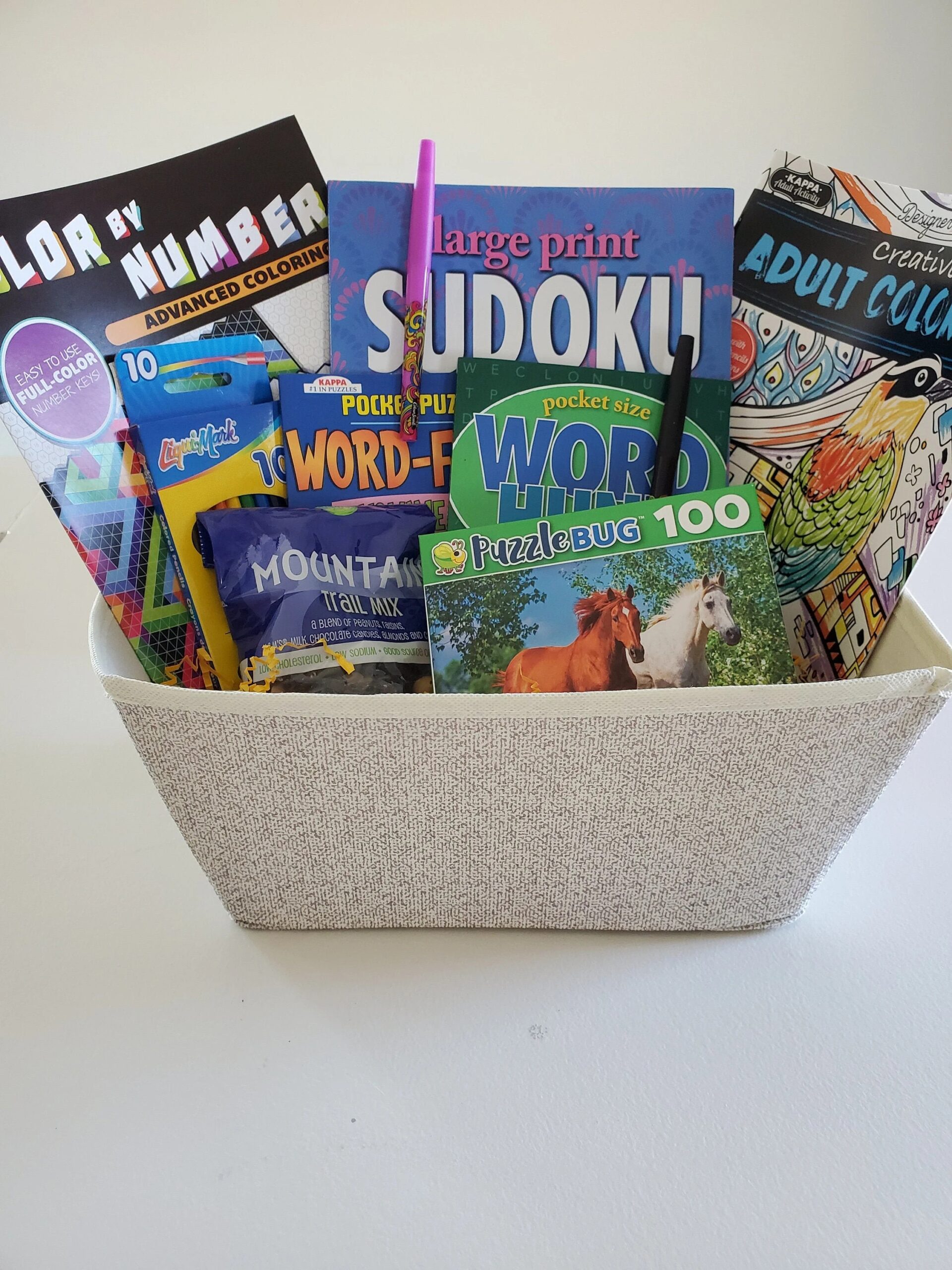 Puzzle Book Gift Set Felt Storage Bin Word Search Books Puzzle Activity Set Adult Coloring Books Word Find Book Adult Puzzles Etsy