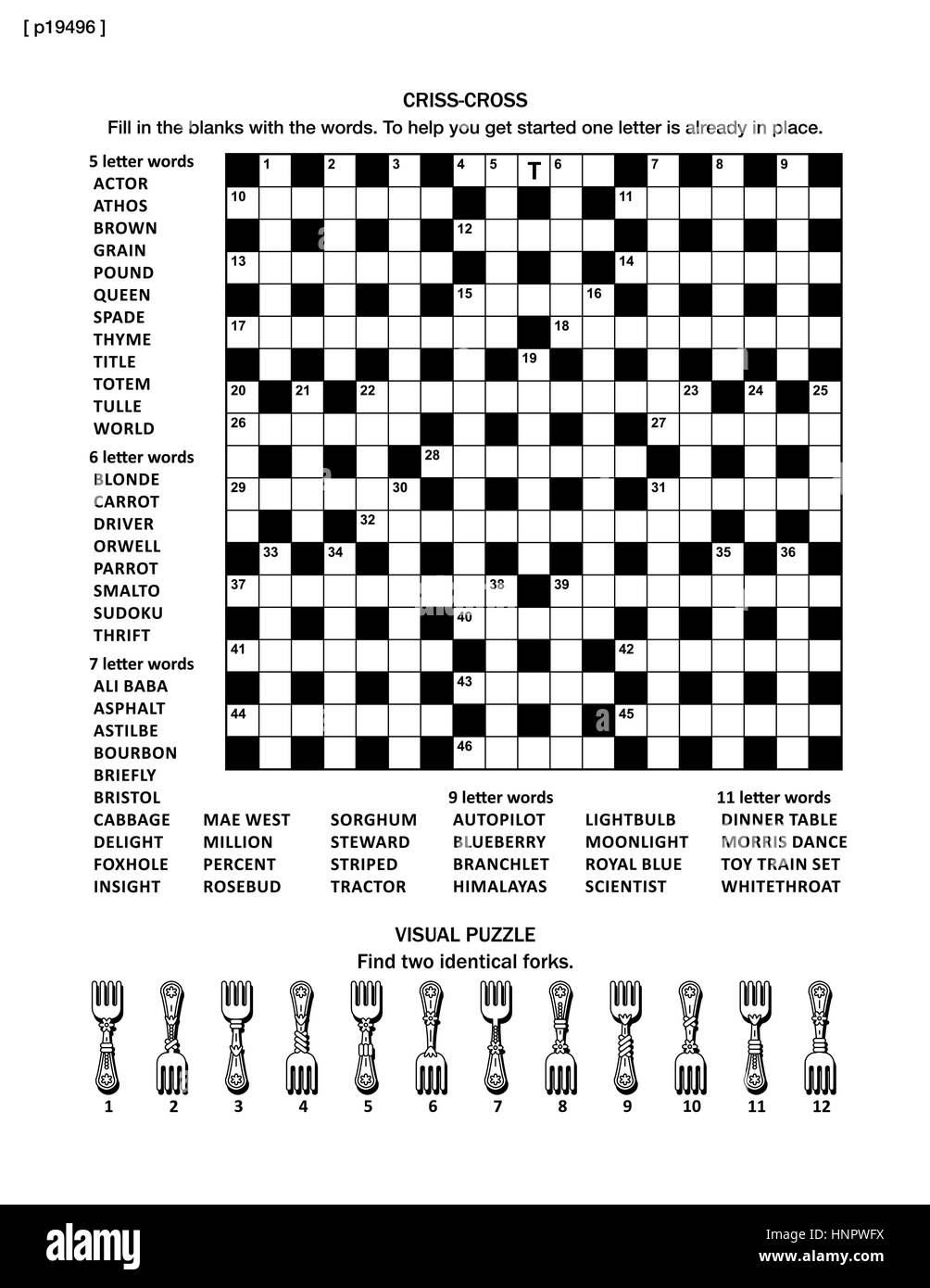 Puzzle Page Criss Cross Word Game Hi res Stock Photography And Images Alamy