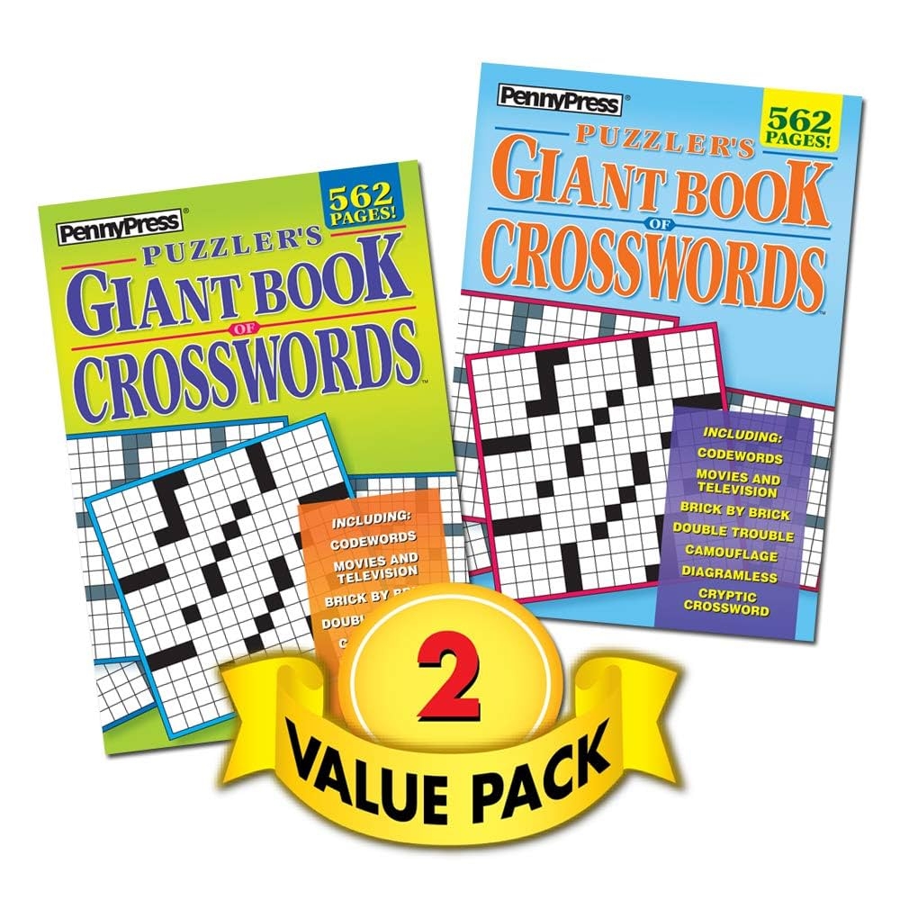 Puzzler s Giant Book Of Crosswords For The Whole Family 2 Pack Paperback Penny Press Dell Magazines Penny Press Dell Magazines Amazon Books