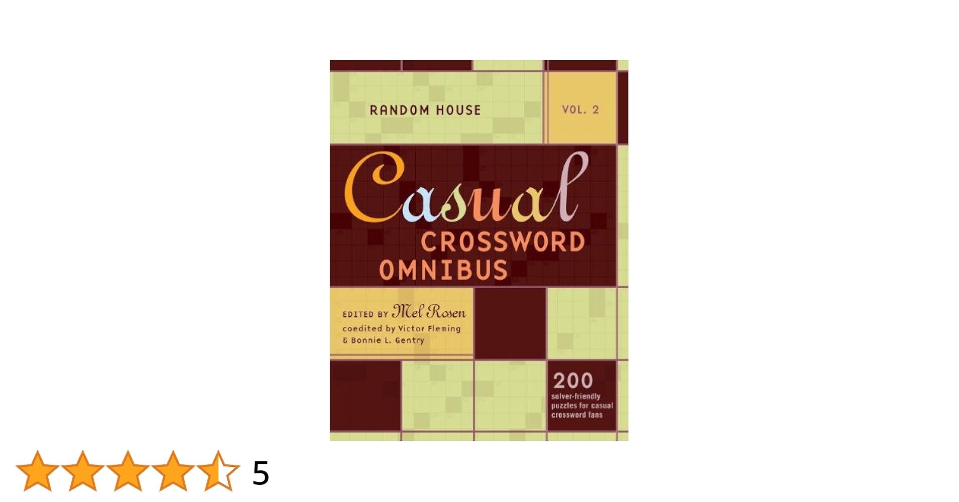 Random House Casual Crossword Omnibus Volume 2 Random House Crosswords Rosen Mel Fleming Victor Gentry Bonnie L 9780375723445 Amazon Books