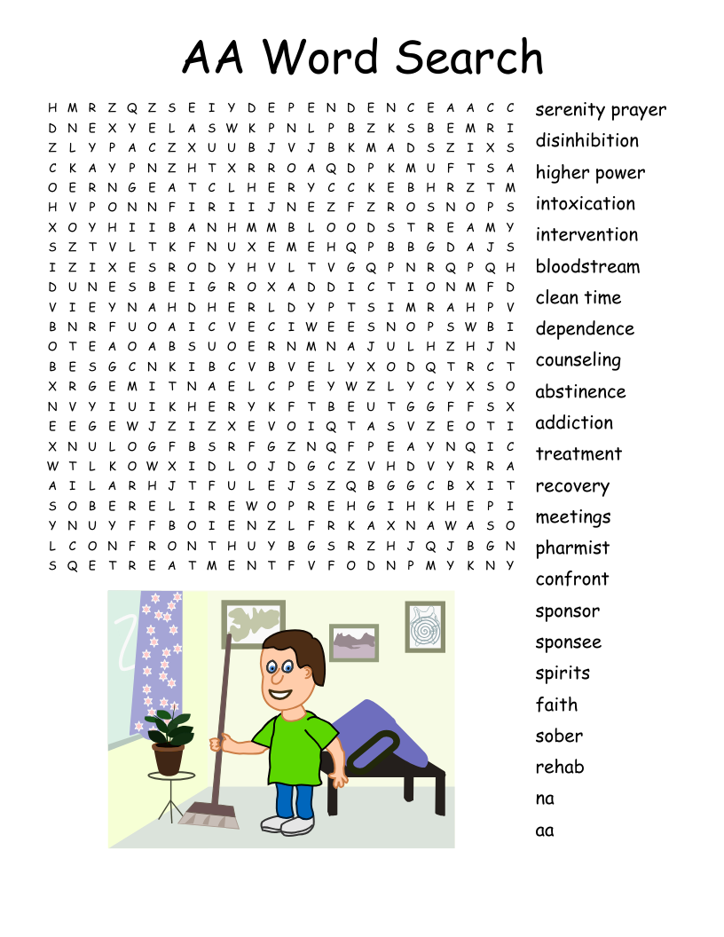 Recovery Crossword Word Search WordMint