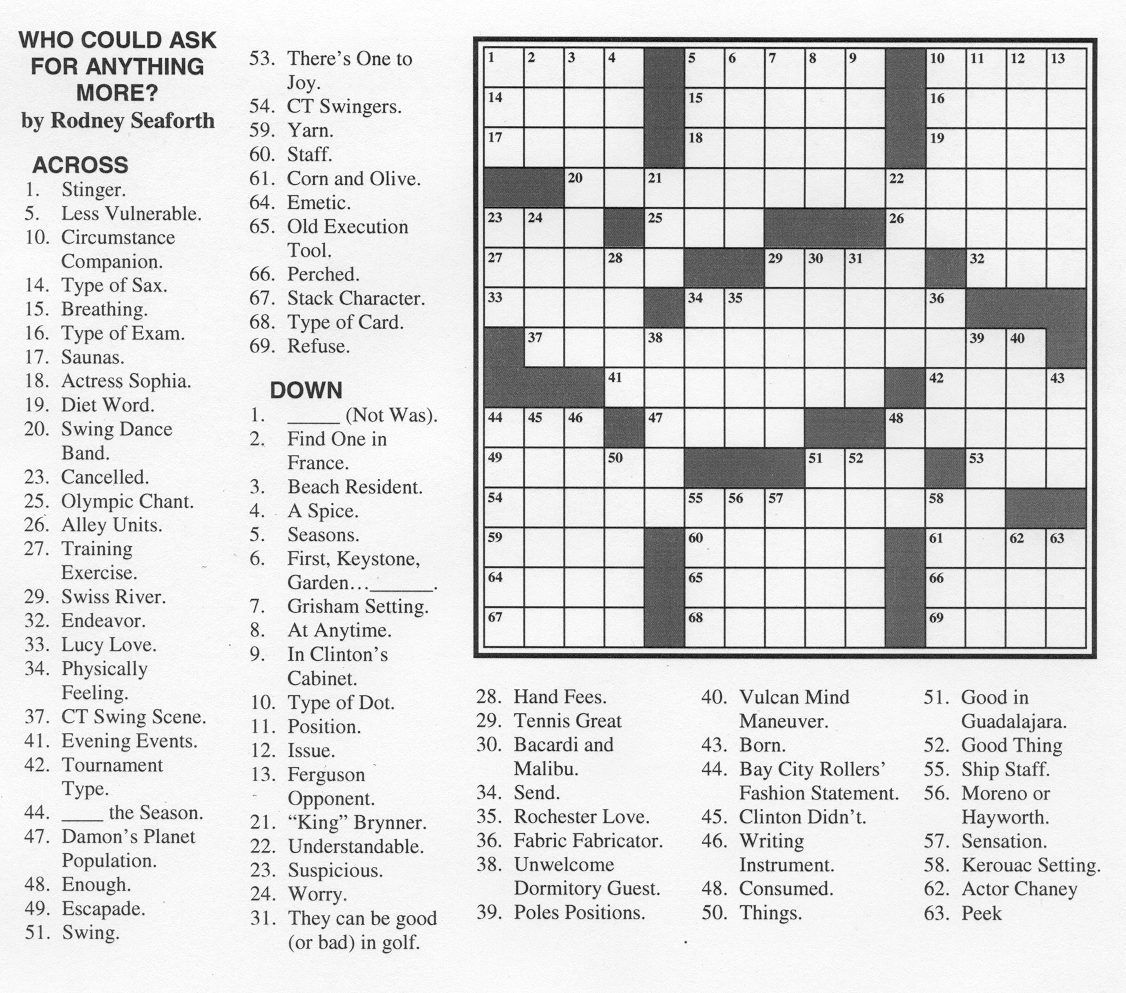Free Chicago Tribune Crossword Puzzles