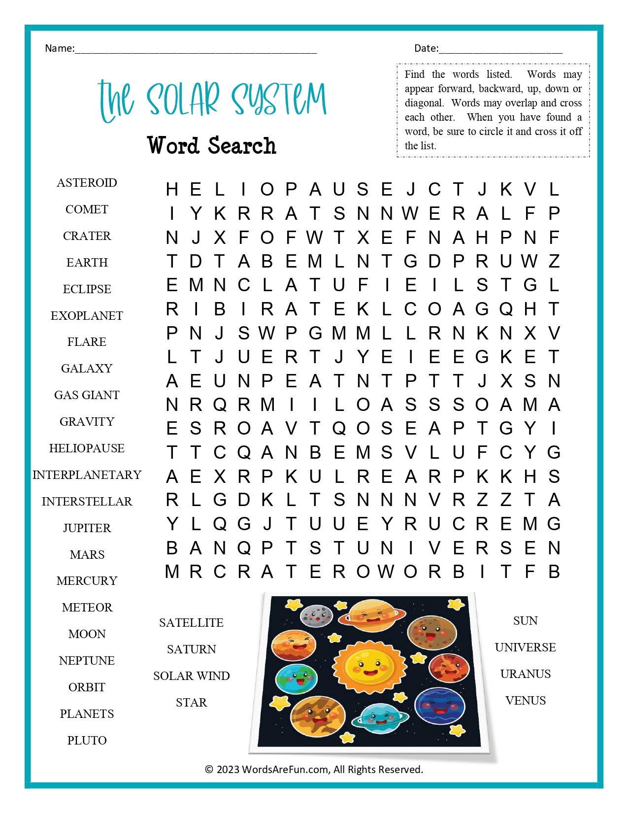 Printable Crossword Puzzles Science