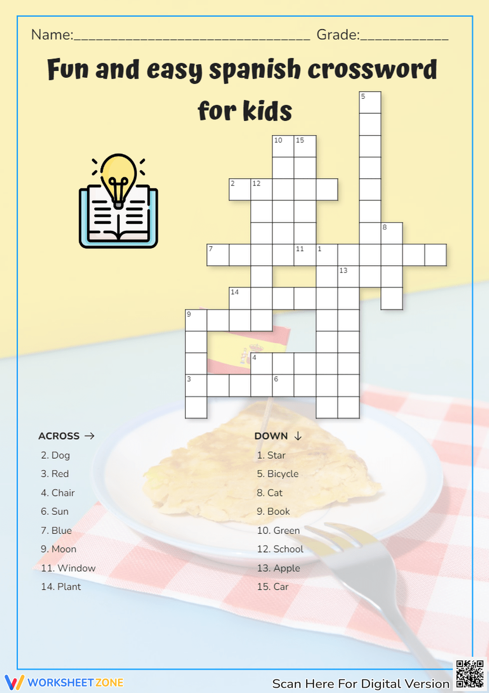 Spanish Food Crossword Puzzle
