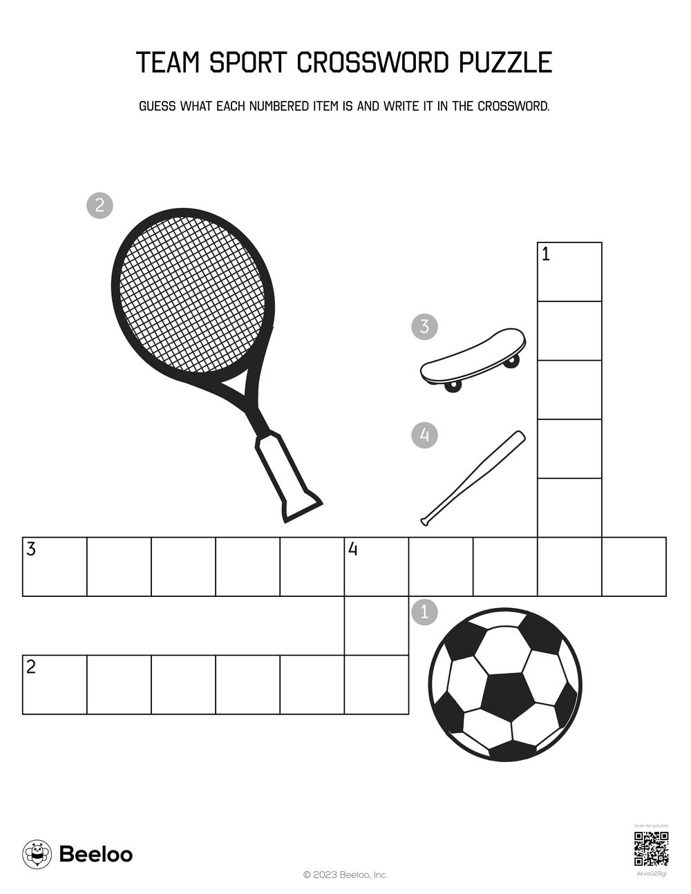 Sports themed Crossword Puzzles Beeloo Printable Crafts And Activities For Kids