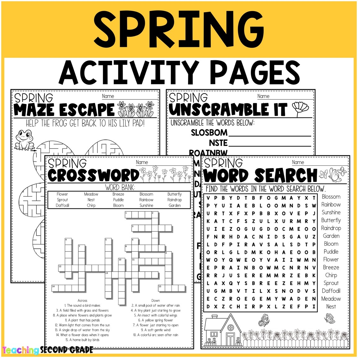 Spring Crossword Printable