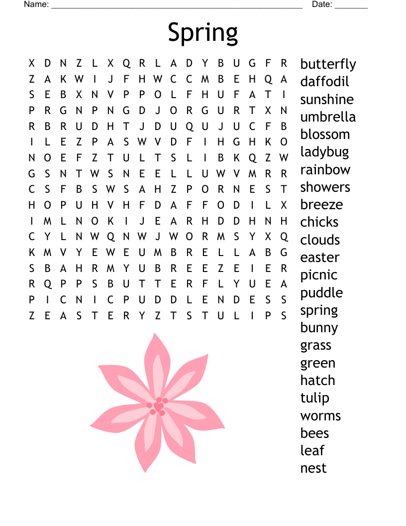 Spring Crossword Puzzle WordMint