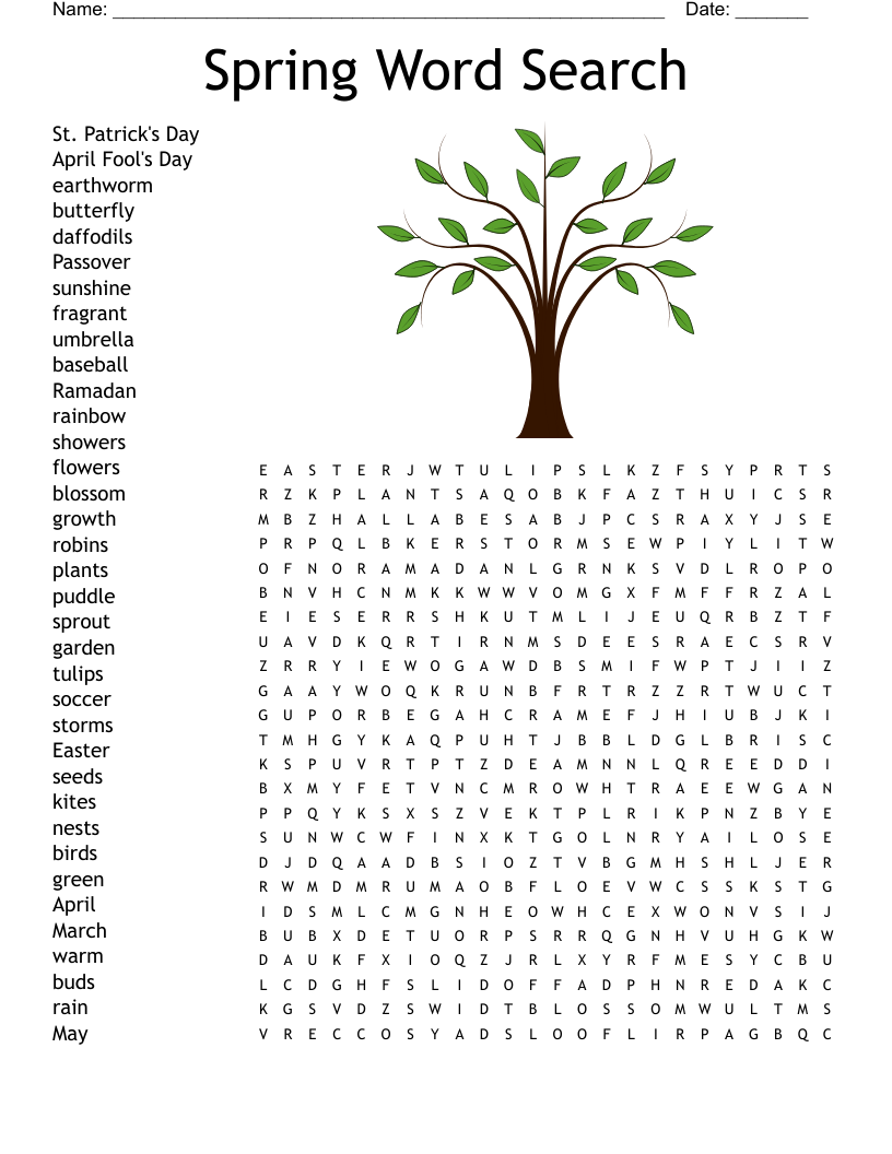 Spring Crossword Puzzle WordMint