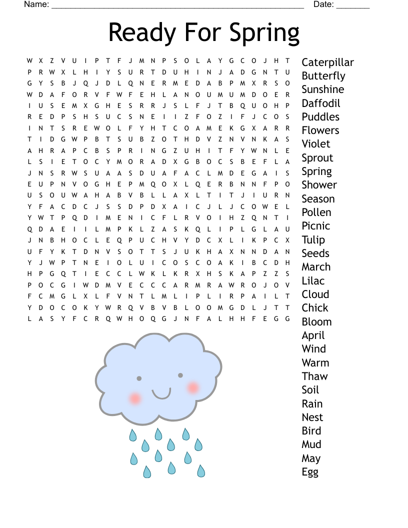 Spring Crossword Puzzle WordMint
